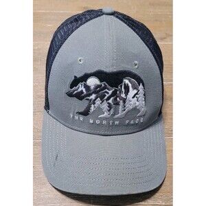 THE NORTH FACE Hat Bear Gray & Black One Size Mesh SnapBack Trucker Cap